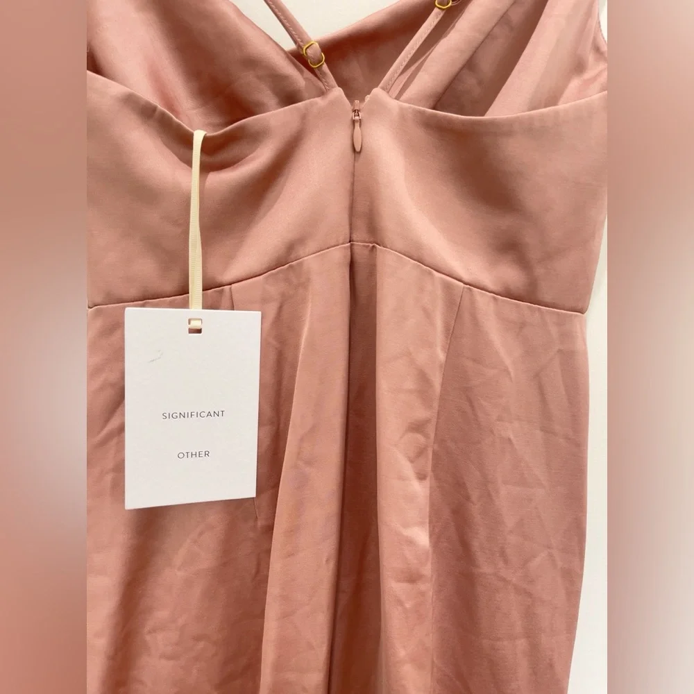 NEW SIGNIFICANT OTHER x REVOLVE aria satin maxi midi dress in nougat - Picture 10 of 12